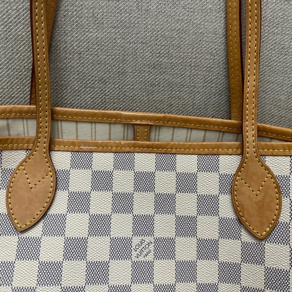 LV Neverfull MM Damier Azure Rose Beige - Picture 9 of 16
